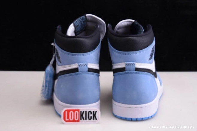 Official Maikesneakers WHITE RETRO HIGH BLACK AIR BLUE 1 UNIVERSITY 555088-134 JORDAN 0805